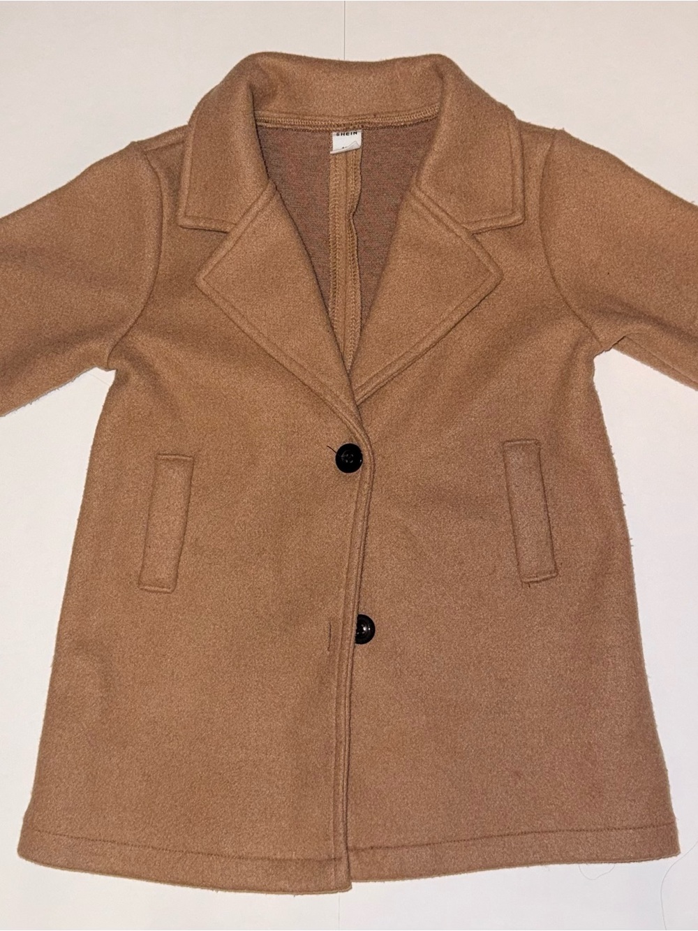 SHEIN Toddler Camel Pea Coat
